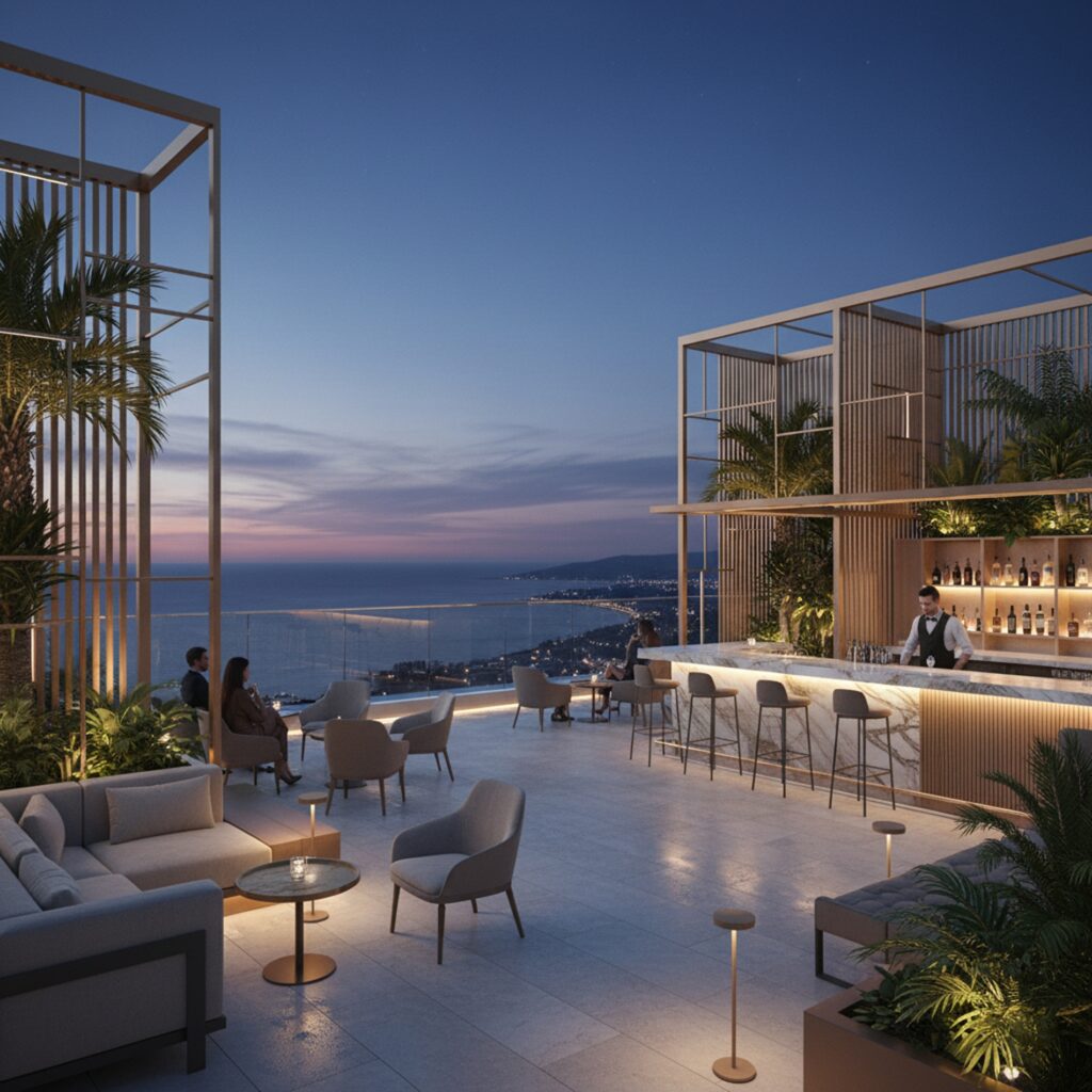 Immobilie SportCity in Batumi mit Blick aus Meer.